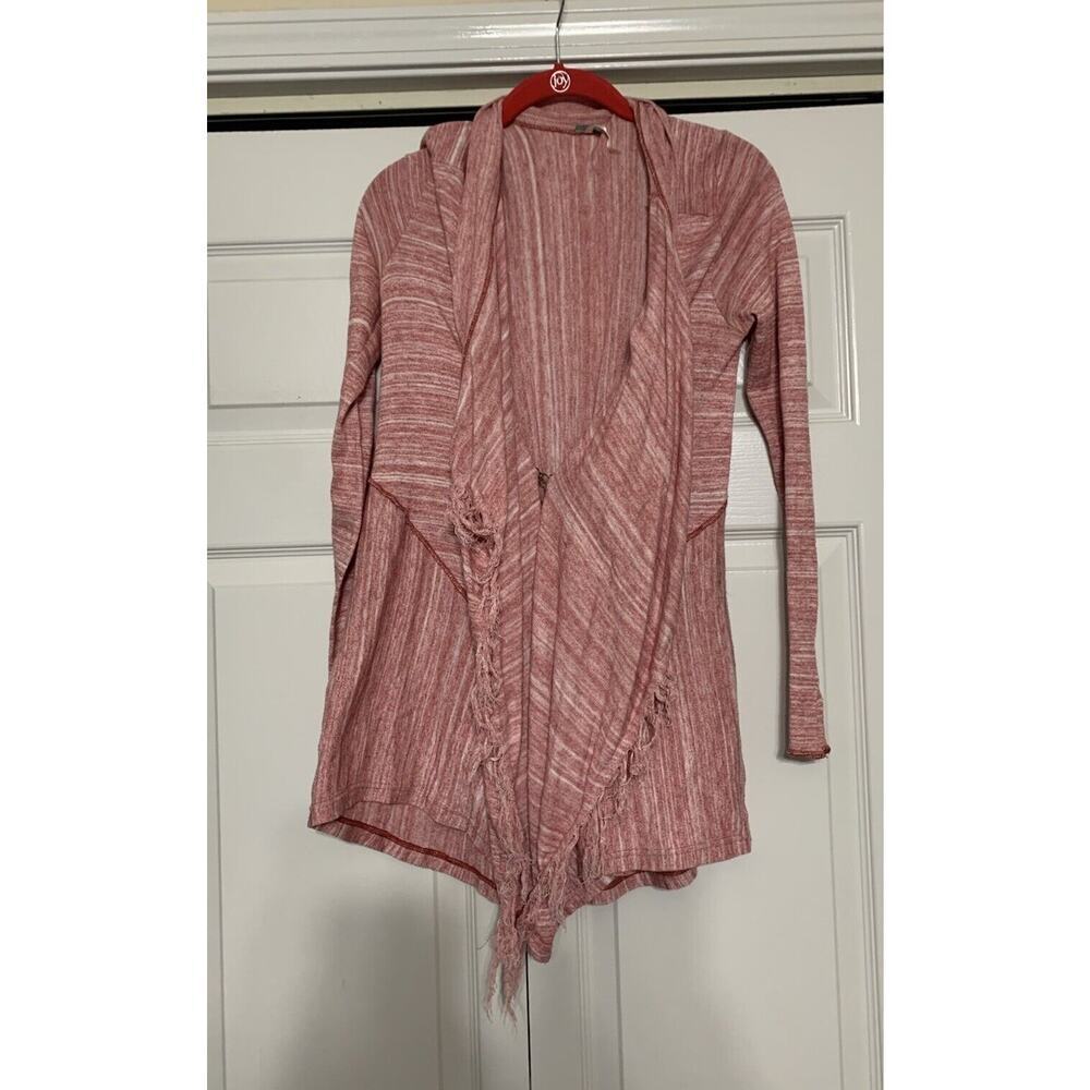 Free People Waterfall Fringe Take A Bow Cardigan Sweater Women's Size Small